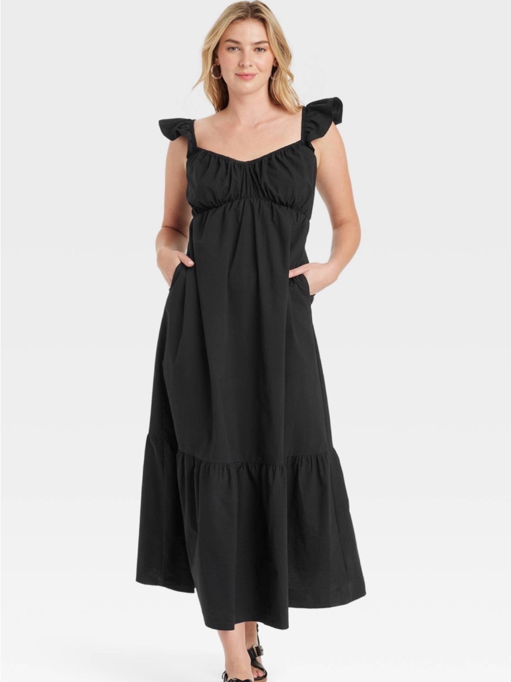 Universal Thread Black Ruffle Strap Maxi Dress - Picture 6 of 6